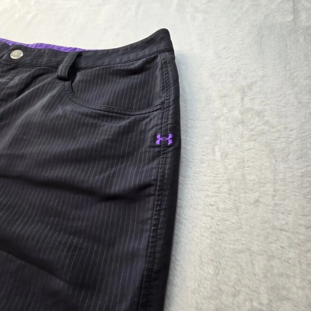 Under Armour Shorts Mens 40 Black With Purple  Golf
